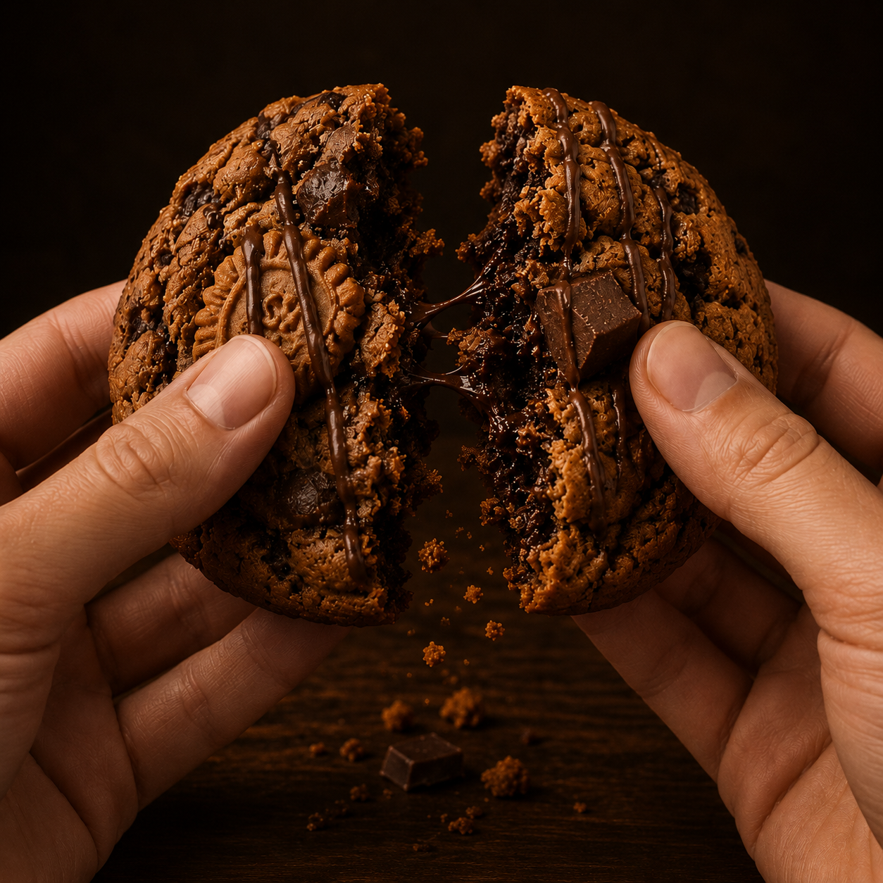 Broken cookie showing the soft middle