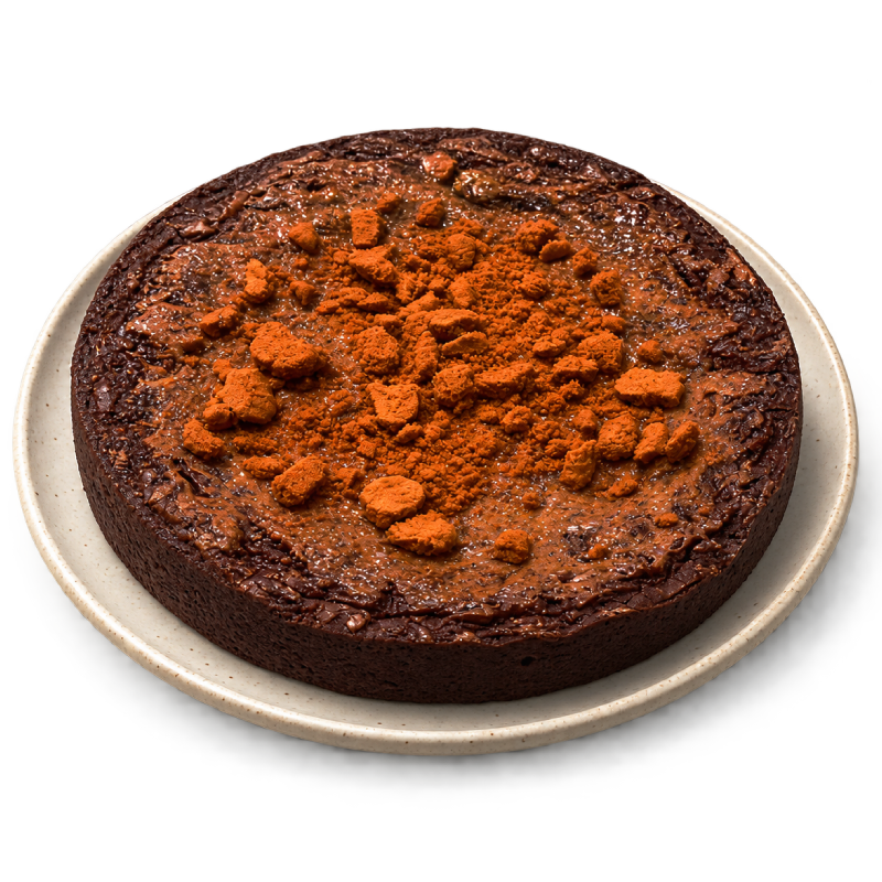 Caramelised Biscoff Brownie with glossy topping